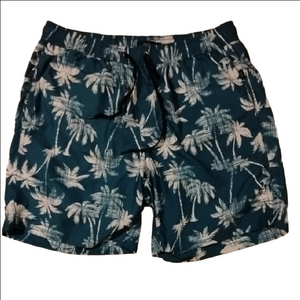 Onia Charles Teal & White Palm Swim Shorts